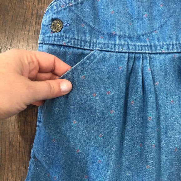 Vintage OshKosh B’Gosh Vestbak Overalls Pink Label Size 3T Flowers Made In USA - Picture 7 of 12